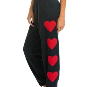 Barely worn aviator nation charcoal heart sweatpants